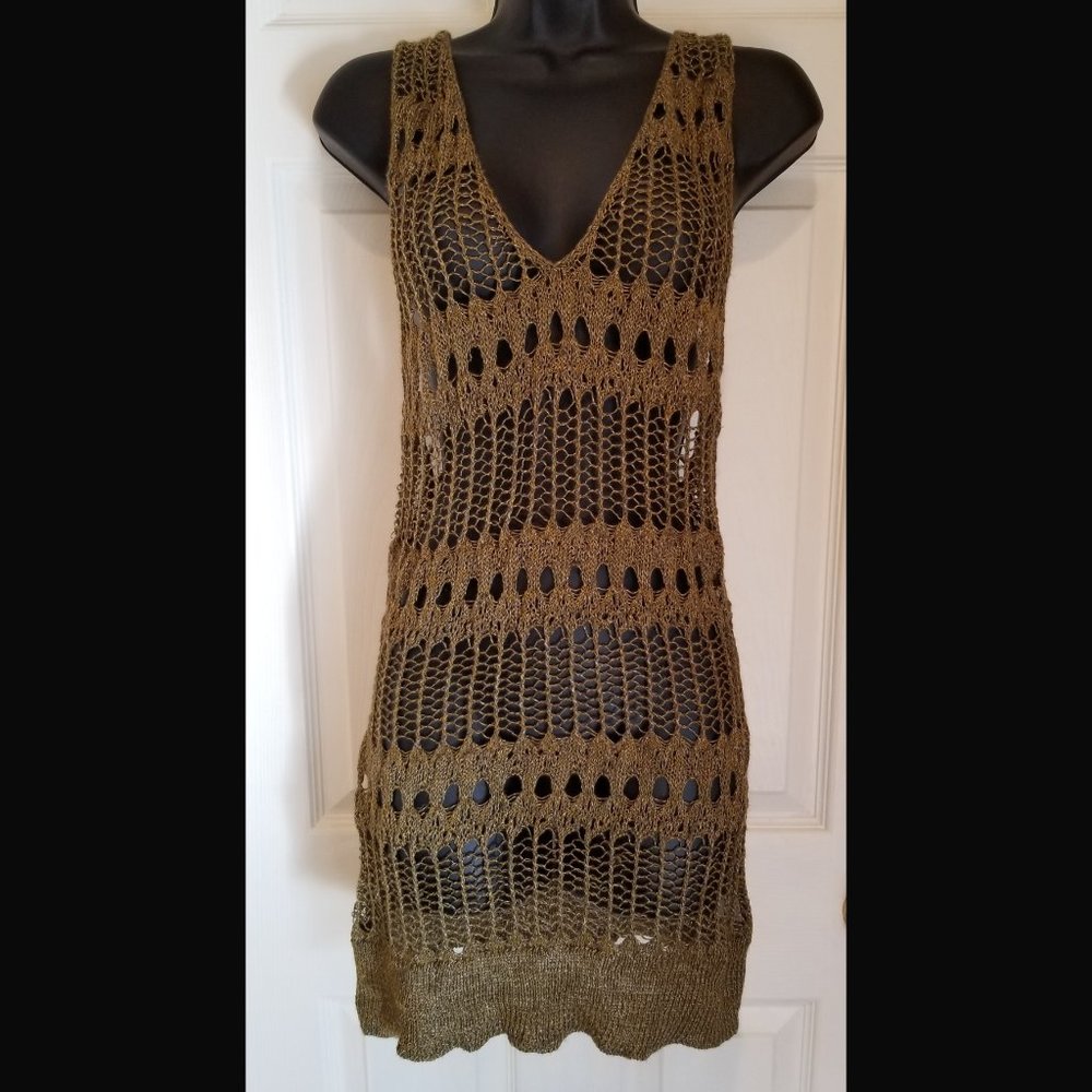 Women's Olive Green Crocheted Cover Up by Jennifer Lopez ~ Size M
